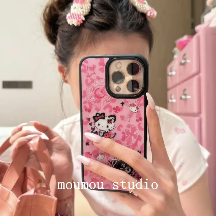 碳纤维鎏金克罗心库洛米kt猫适用苹果16pro/iPhone15p/14手机壳13