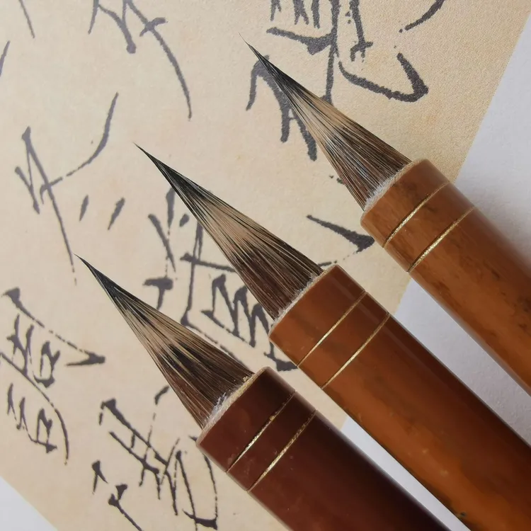 纯紫毫毛笔灵飞经文征明抄经毛笔学生书法小楷临摹笔宋徽宗鸡距笔