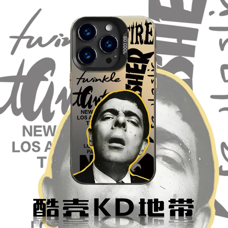 憨豆先生-彩银H软边散热适用苹果小米OPPO一加VIVO男女手机壳