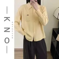 【KNO】秋冬新款alo刺绣两粒扣针织衬衫百搭时尚宽松