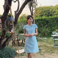 【幻境幽兰】2522 安妮老板 新款重工显白气质短袖有口袋连衣裙