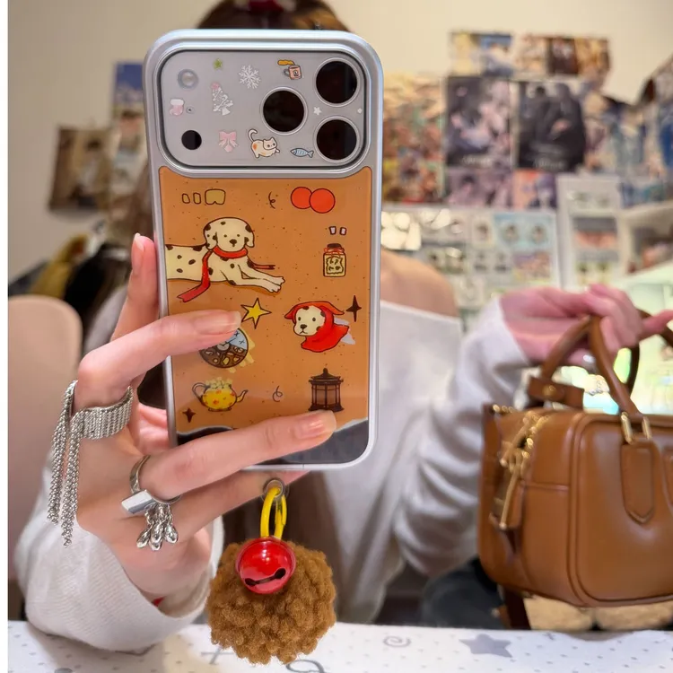 向日壳斑点狗狗适用苹果17手机壳iPhone14Pro高级15Pro女16proMax