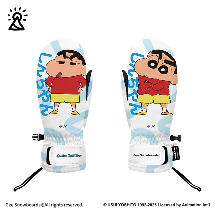 蜡笔小新 x Gee snowboards联名 滑雪手套防水男女