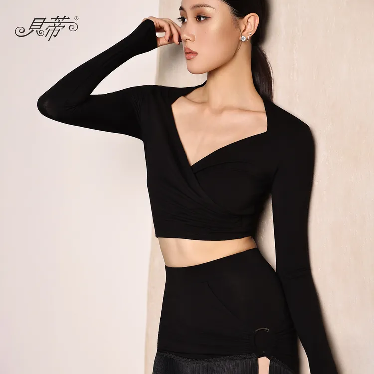 贝蒂拉丁舞国标舞上衣女2025新款练功服舞衣舞蹈服长袖舞服BD35