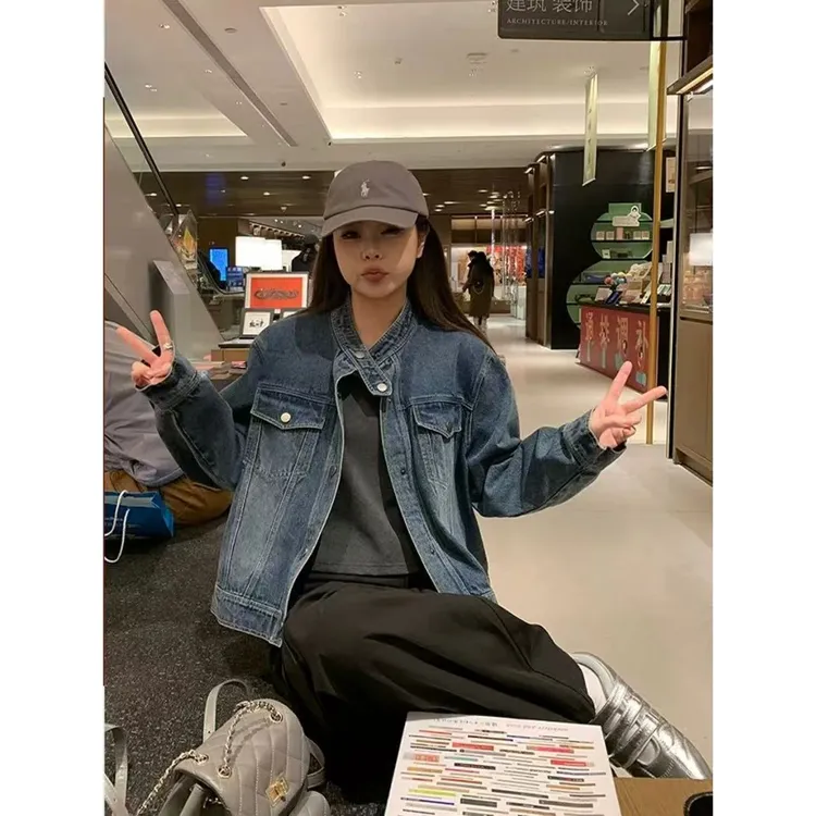 【现货秒发-NAZ瑶瑶微胖大码定制】春秋复古时尚休闲牛仔外套