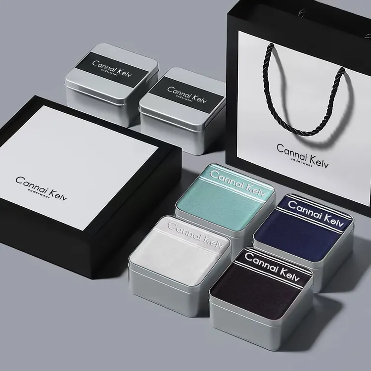 男士纯棉内裤抗菌裆青年舒适透气中腰短裤衩礼盒装