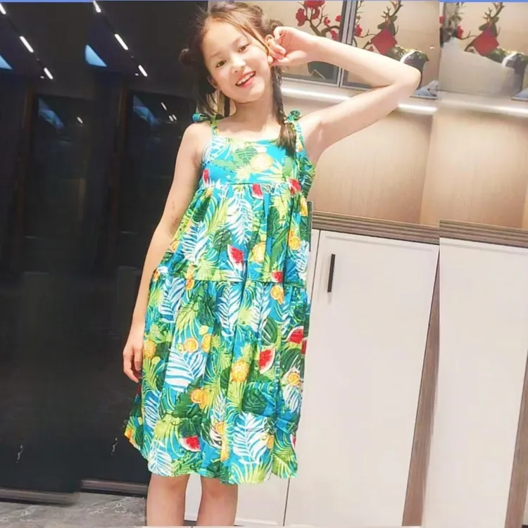 夏季印花儿童吊带裙可爱舒适连衣裙女装