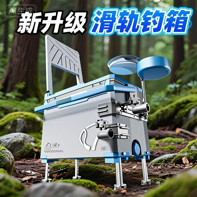 赛踏【轨道钓箱】32升多功能新款防刮花垂钓靠背全套保温钓鱼钓箱