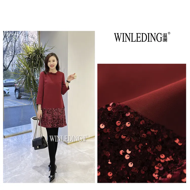 温澜服饰·澜 “冬禧”蝴蝶结亮片连衣裙女款爆款2025新款气质50611