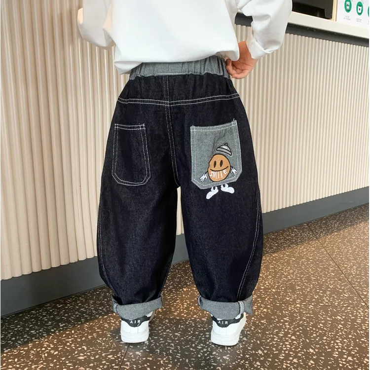 男童秋装裤子2025新款春秋帅气儿童长裤宝宝小男孩韩版时髦牛仔裤