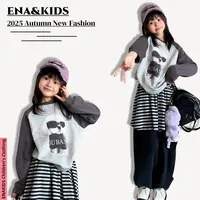 ENA恩娜kids【小狗菲林】 女童秋款小狗印花长袖T恤韩版休闲上衣