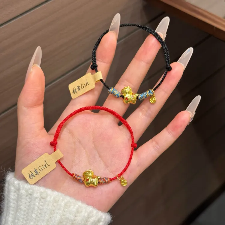 布艺个性马上有钱手绳手工编织百搭ins风高颜值手链