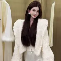 GUIDI GUDI【不得不爱】毛毛气质贵妇连帽长袖外套