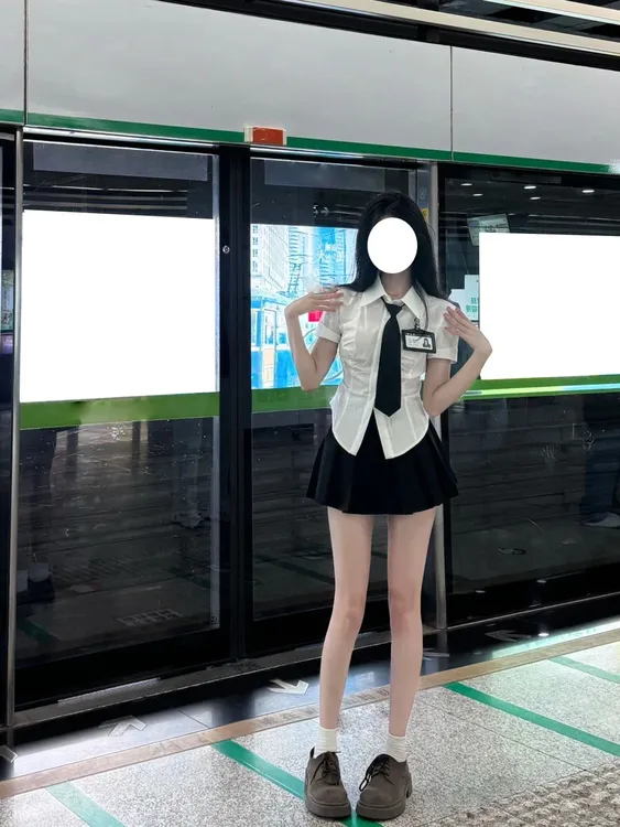 纯欲风法式辣妹JK制服套装学院风性感收腰短袖衬衫女百褶裙两件套