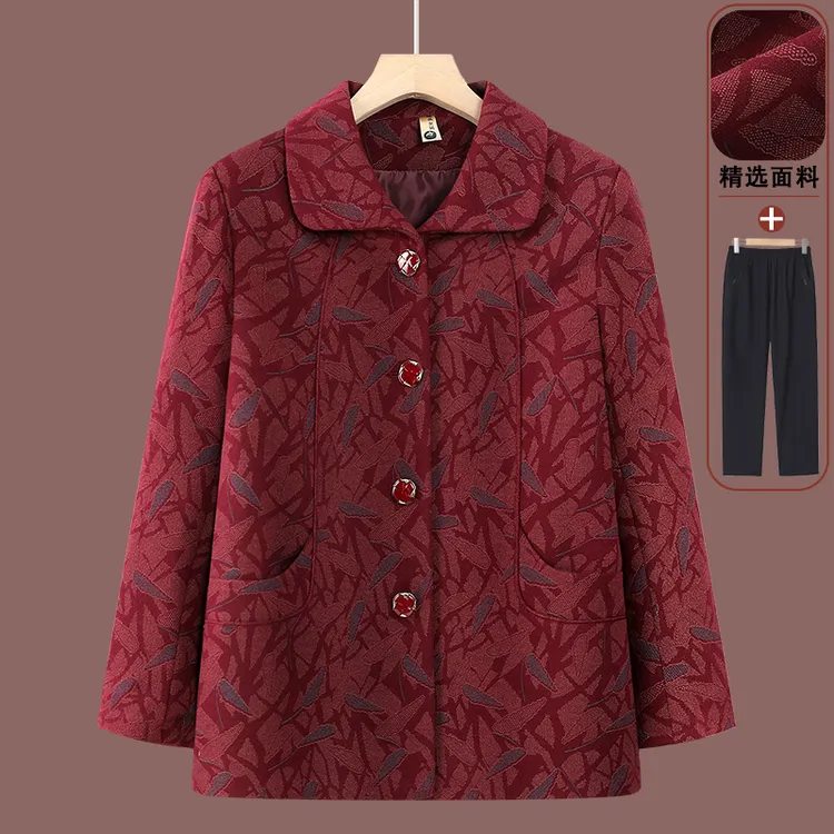 中老年人秋装女奶奶新款外套60岁70妈妈装翻领上衣老太太妈妈秋装