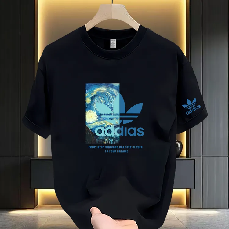 高级感潮牌痞帅慵懒风男装ins短袖t恤大码重磅100%纯棉圆领上衣服