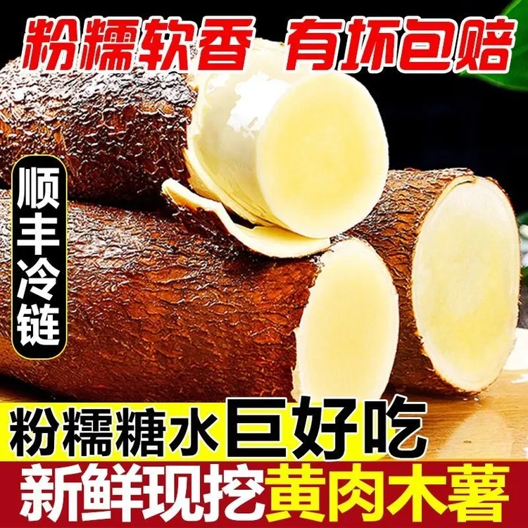 【顺丰冷链】正宗黄肉黄心板栗木薯 糖水店同款 新鲜现挖 放冰袋