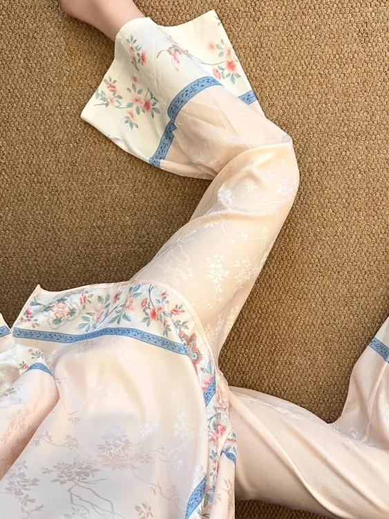 【DMXJ大梦想家】新中式国风宽松睡衣女夏季2025新款上衣裤子三件套