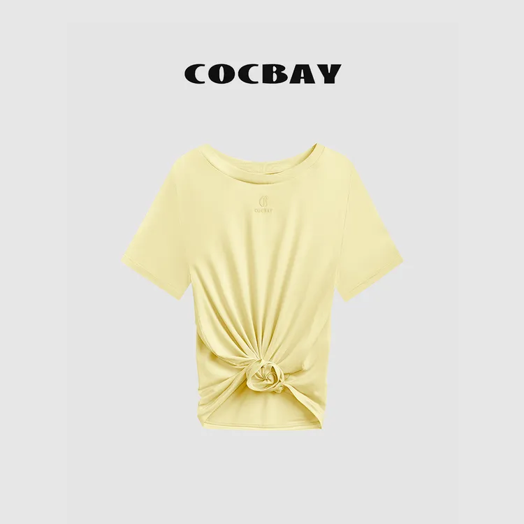 COCBAY-Urban Drift|趣味多变DIY「扭扭乐」短款鱼骨夏季短袖YT0010