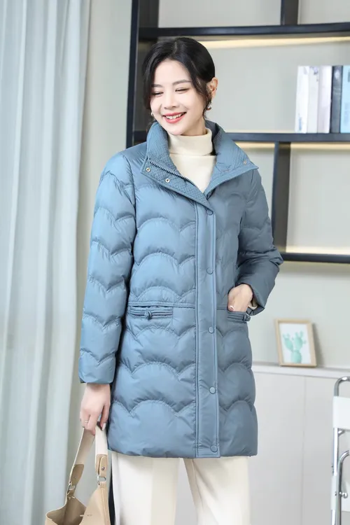 DX556长款加厚女士极简风休闲风纯色百搭