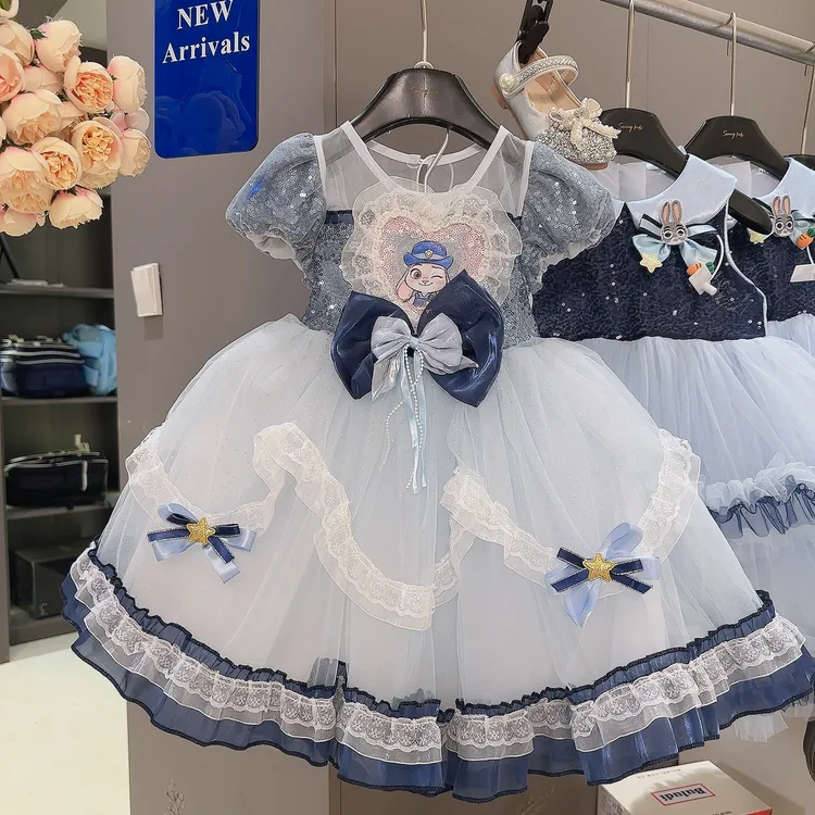 女童2026洋气新款夏季兔子警官洛丽塔公主裙礼服公主裙纱裙短袖