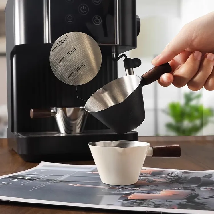 咖啡萃取杯304不锈钢刻度量杯浓缩接液杯意式美式家用商用多咖啡