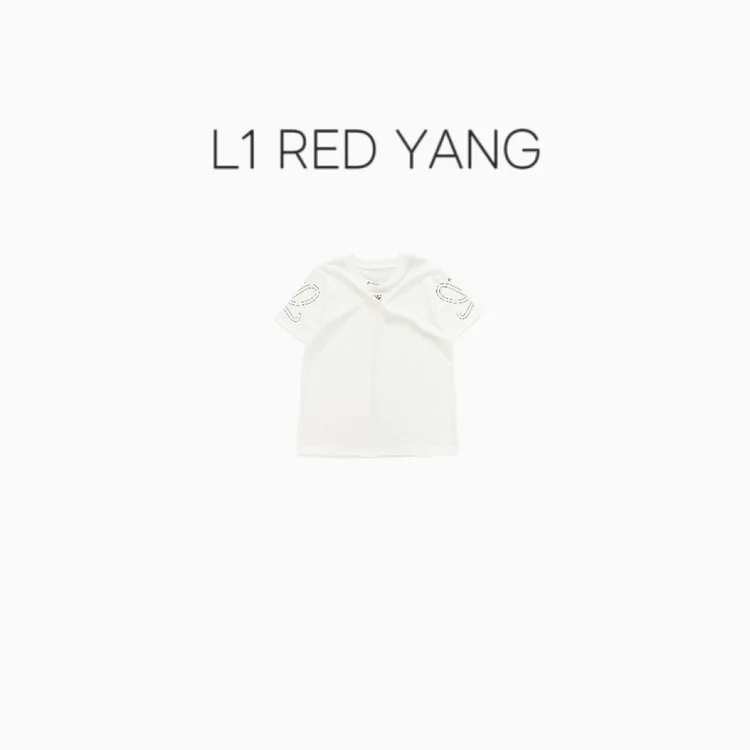 RED YANG阳阳 "隐形的翅膀" 100%棉高克重撞色花纹圆领短袖DXA291