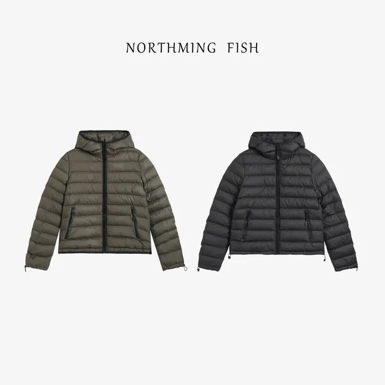 NorthMing fish「布莱恩」时髦质感 休闲轻便经典排骨款95鹅绒服