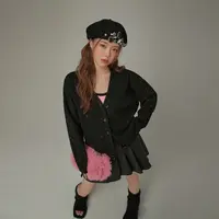 【毛毛专属】CHUU设计感V领长袖宽松休闲风显瘦外套-F