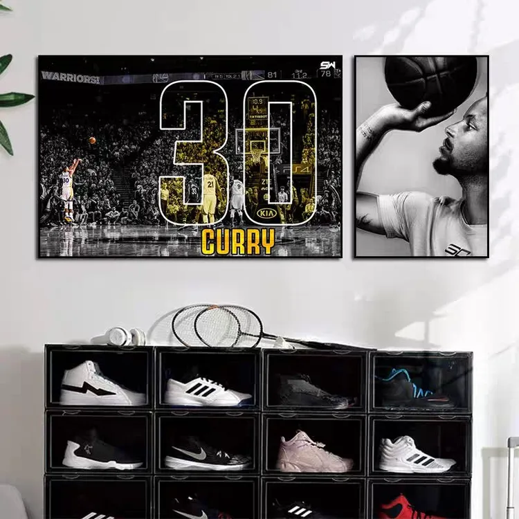 史蒂芬库里装饰画NBA金州勇士篮球明星CURRY海报挂画卧室客厅壁画