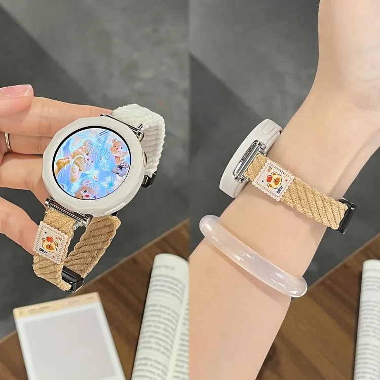 适用华为gt6表带手表GT5/4灯芯绒watch5/4磁吸扣3Pro女款秋冬腕带