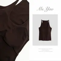 Ms·Yao【痕间】纯色无袖工字带胸垫背心 029713