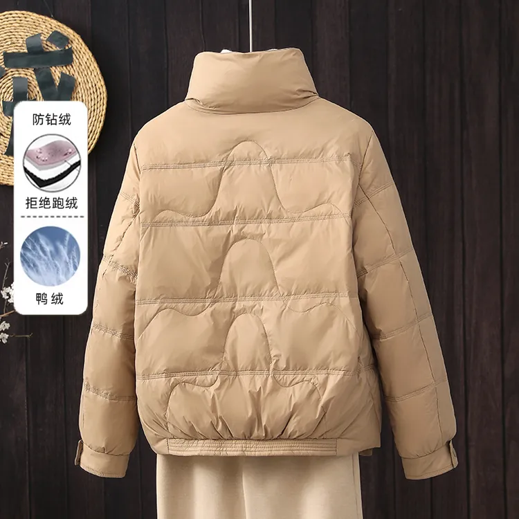 新款轻薄羽绒服女士短款白鸭绒小个子立领气质秋冬休闲外套百搭潮