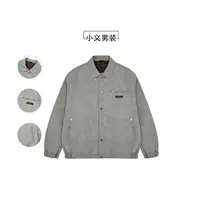 25813 秋季新款男士纯色直下摆常规款金属皮衣时尚冰川灰秋装