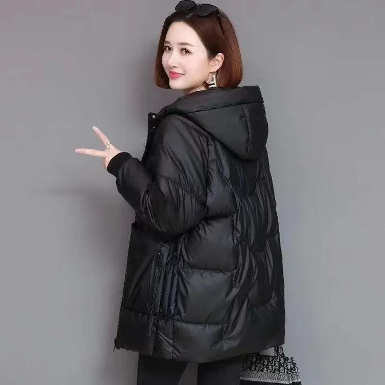 2025冬季新款韩版宽松加厚连帽加厚棉服女中长款女士棉衣棉袄外套