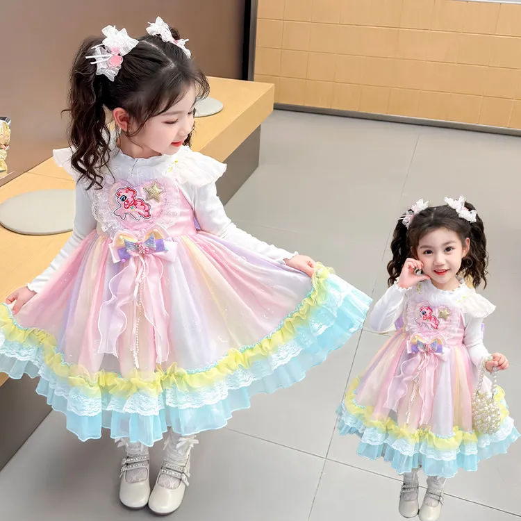 女童连衣裙春秋款2025新款儿童可爱宝宝春装小马宝莉洛丽塔公主裙