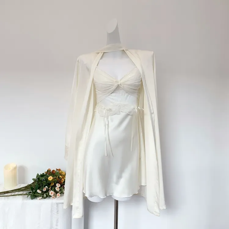 【落日花神】夏季吊带蕾丝套装仙仙网纱两件套家居服女性感冰雪丝