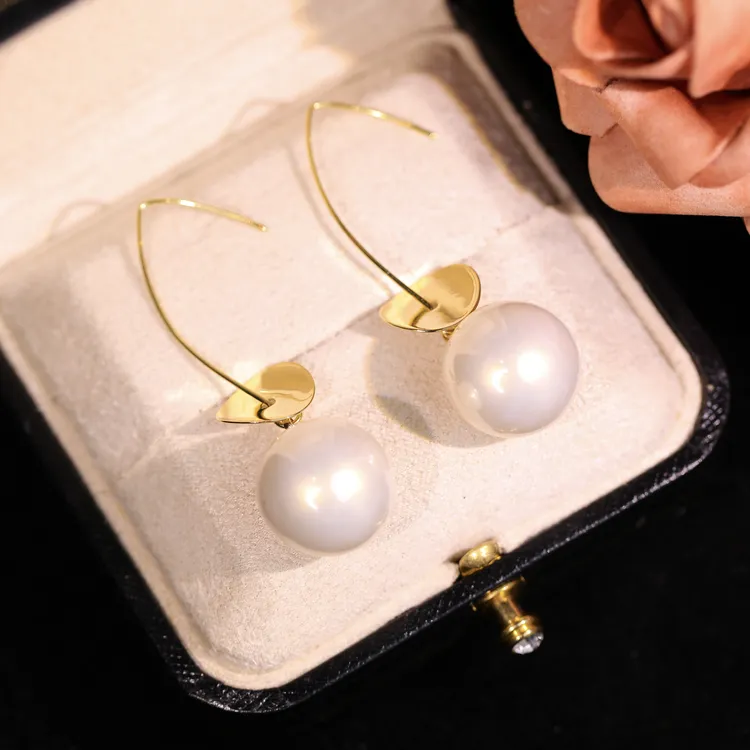 铜合金耳饰 【叶珠】轻奢时尚气质百搭高级小众设计感耳饰RH1012