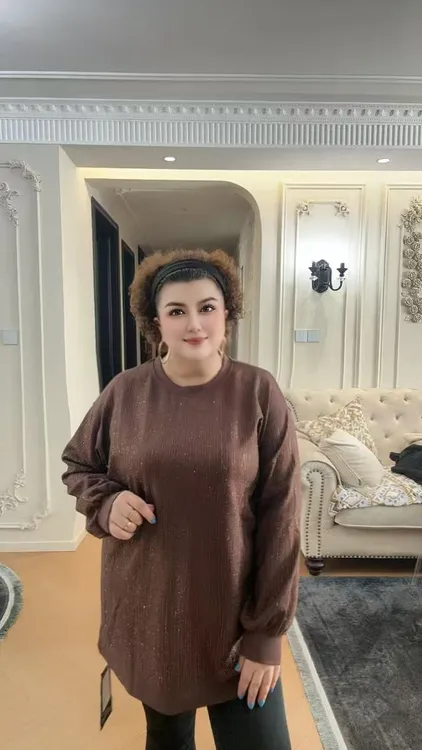 长款长袖秋季纯色圆领网红宽松型慵懒风衬衫