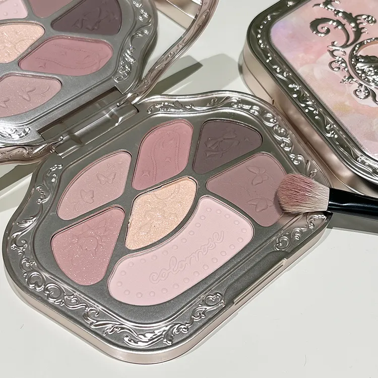 colorrose西洋古董七色眼影盘灰粉棕色757温柔日常淡颜温柔鞠式