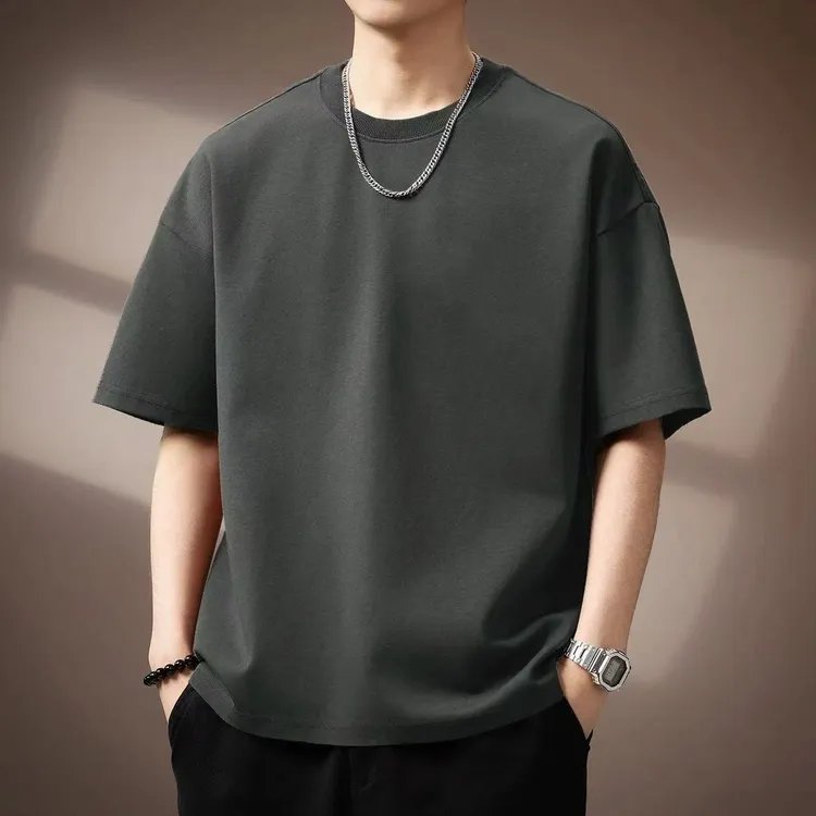 夏季纯棉圆领T恤内搭上衣宽松休闲简约短袖半袖打底衫