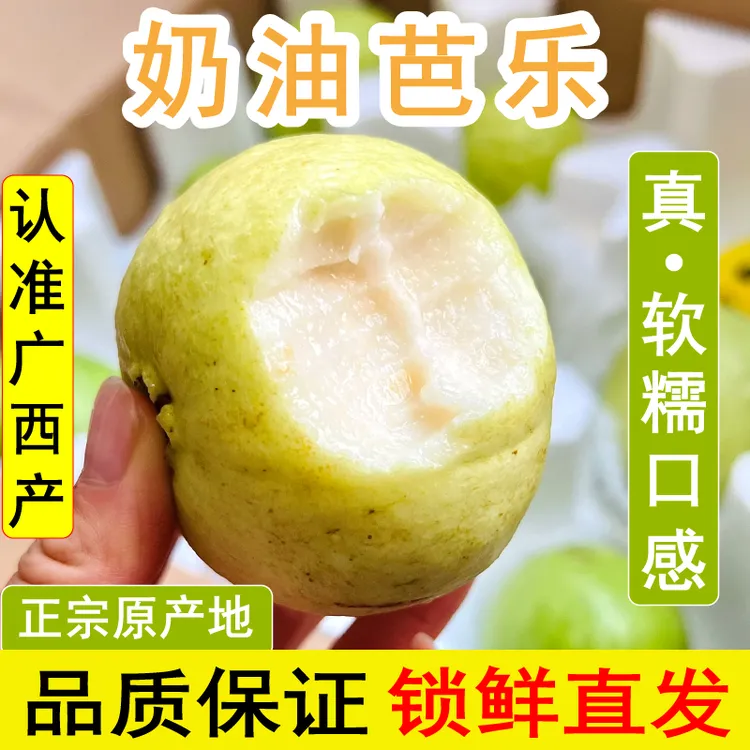 正宗广西白心奶油芭乐番石榴软糯煎鱼香甜冰淇淋口感坏果包赔