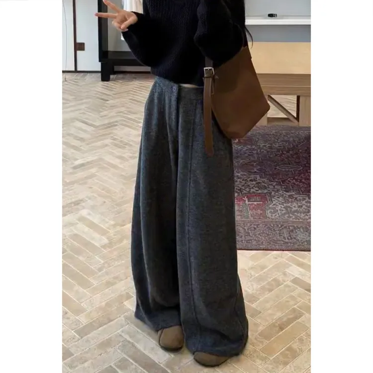 艾塔莉时尚阔腿裤秋冬新款显瘦长裤百搭女休闲裤梨形身材气质宽松