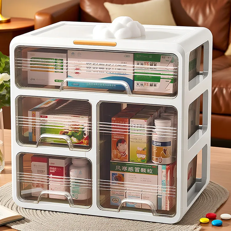 优勤医药箱家庭装抽屉式药物收纳盒大容量医药包医用收纳盒小药箱