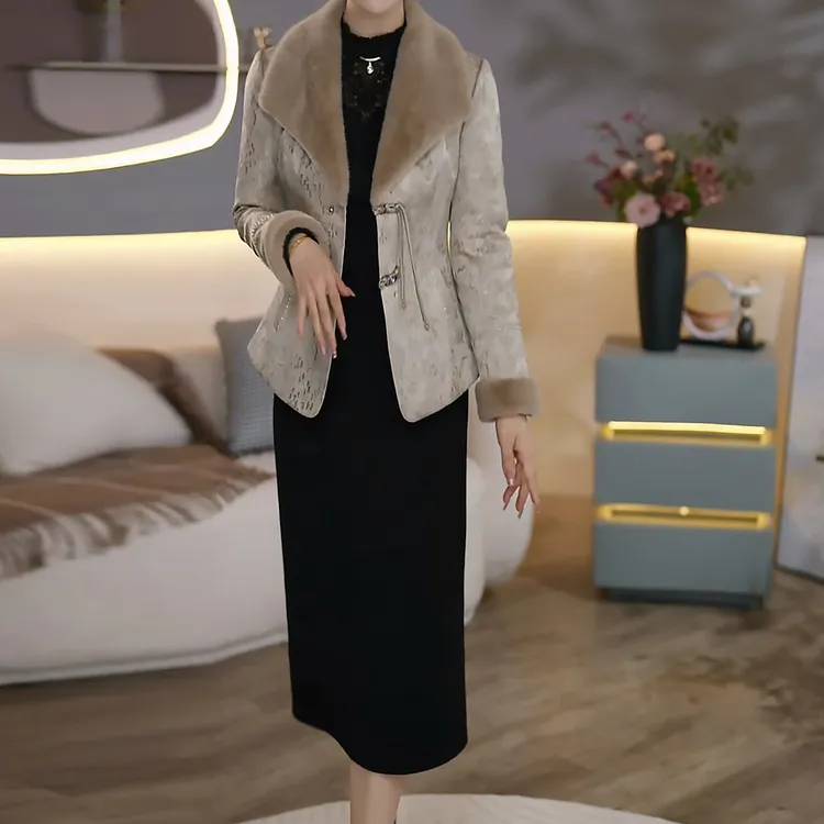 【羽绒外套+连衣裙】加厚两件套女装2025秋冬新款气质新中式羽绒服