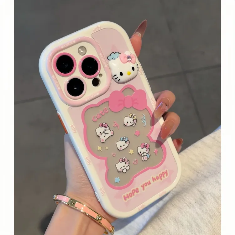 欧克里里HelloKitty带钻kt猫适用苹果16手机壳华为vivo小米15oppo
