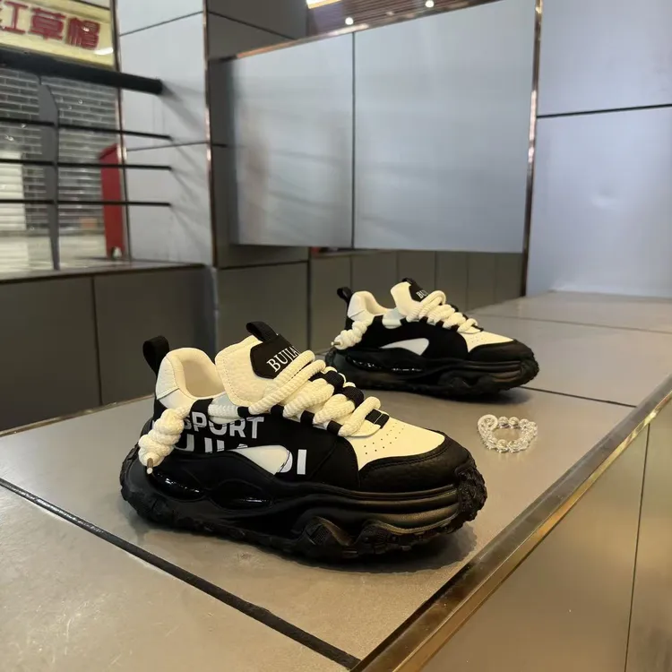 休闲老爹鞋秋季拼色厚底草帽鞋子时尚休闲鞋百搭潮流秋冬运动鞋