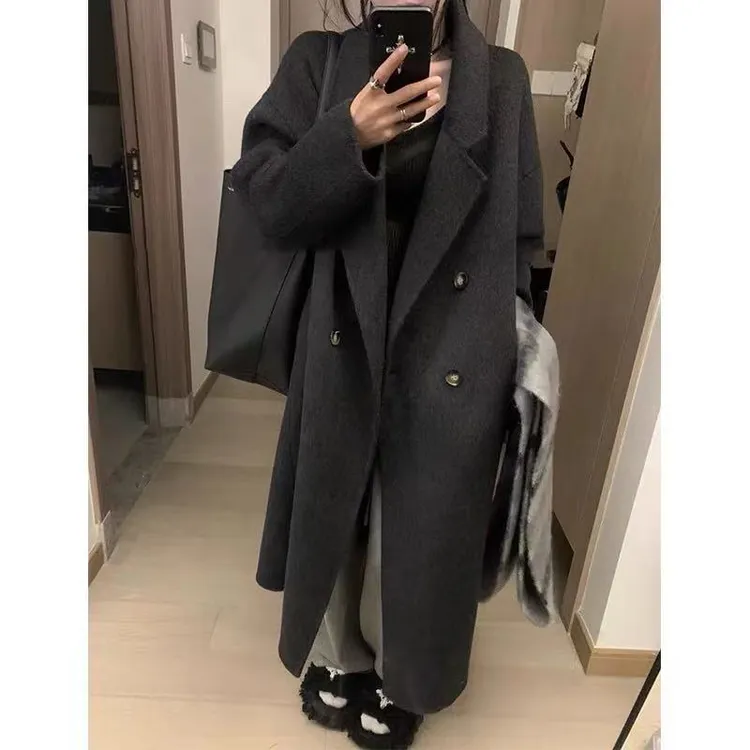 8880 M双面羊毛大衣女2025新款秋冬中长款韩系高级感宽松外套