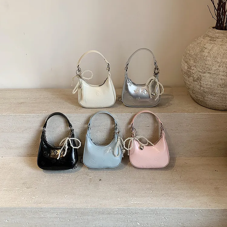 {FanQie}夏天夏季迷你小包包女童2025新款银色斜挎链条零钱包