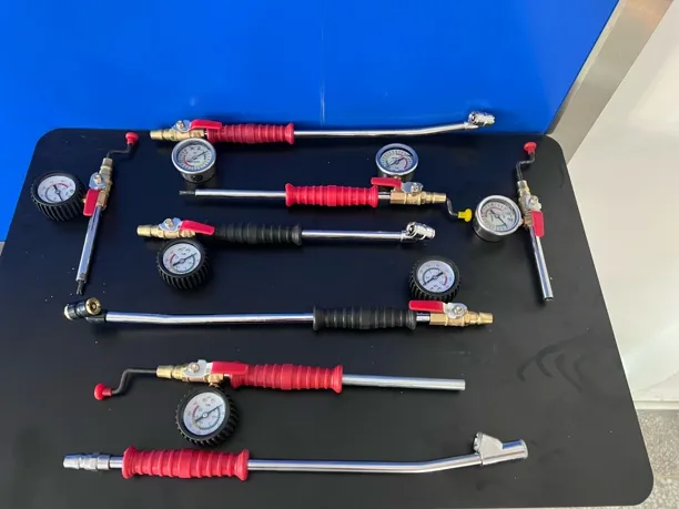 手摇带压力表汽车大货车轮胎快速充气杆补胎工具双头推拉两用打气